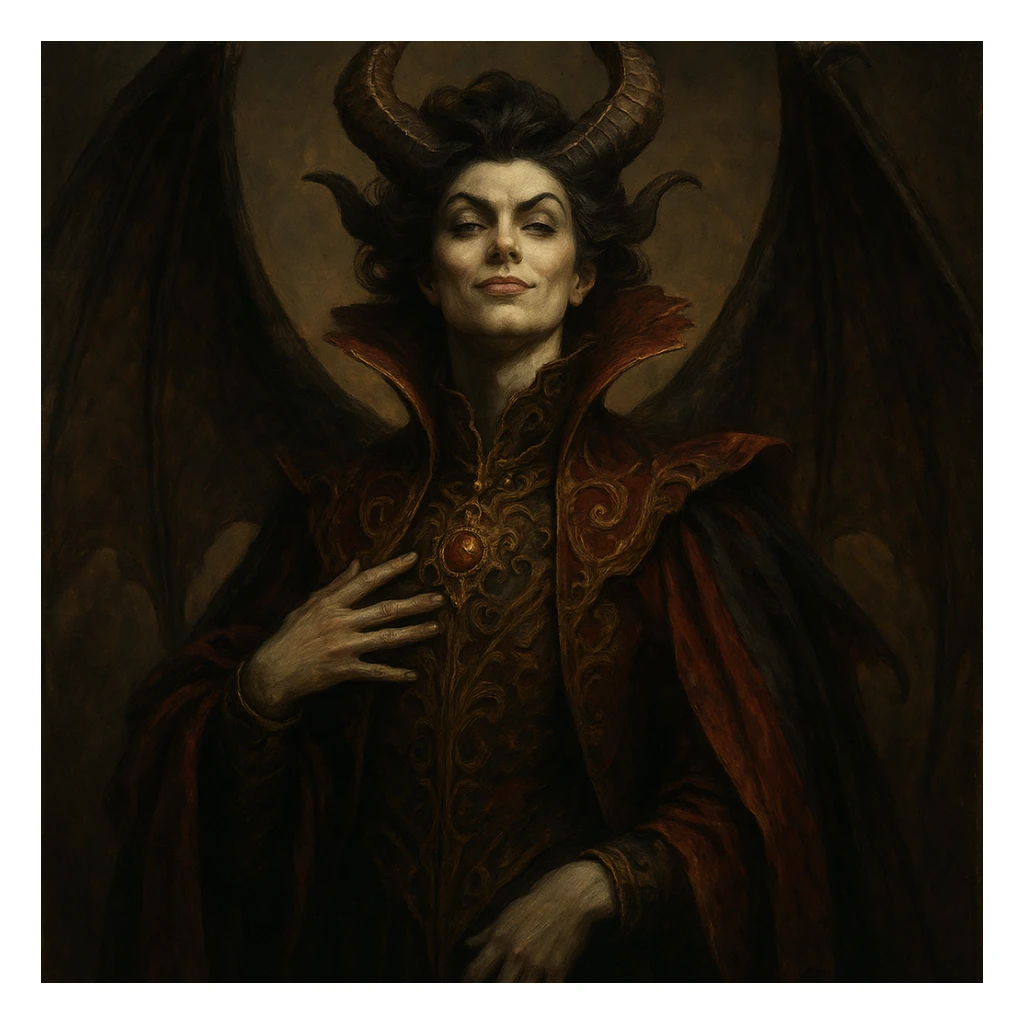 pride represented as a character or symbol inspired by the seven deadly sins, fourth distinct visual interpretation sticker