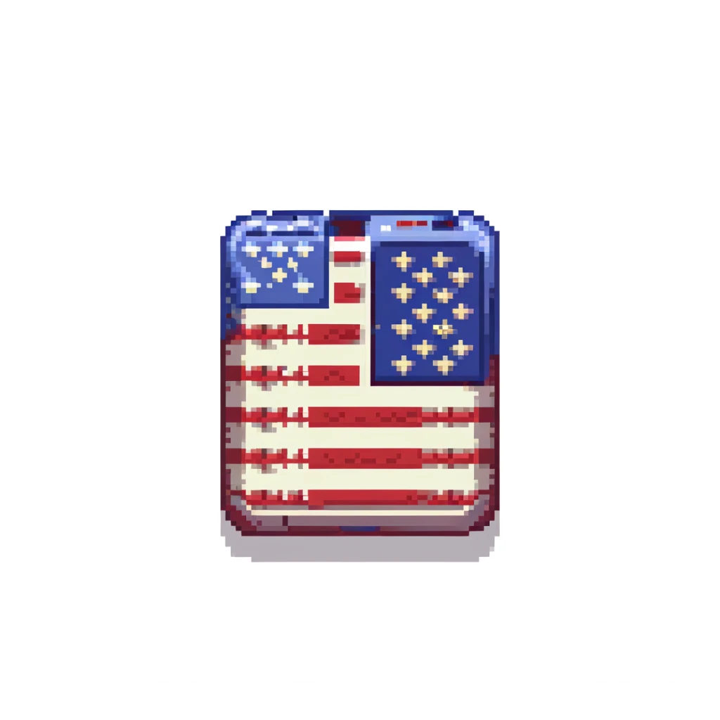 American flag with stars and stripes sticker