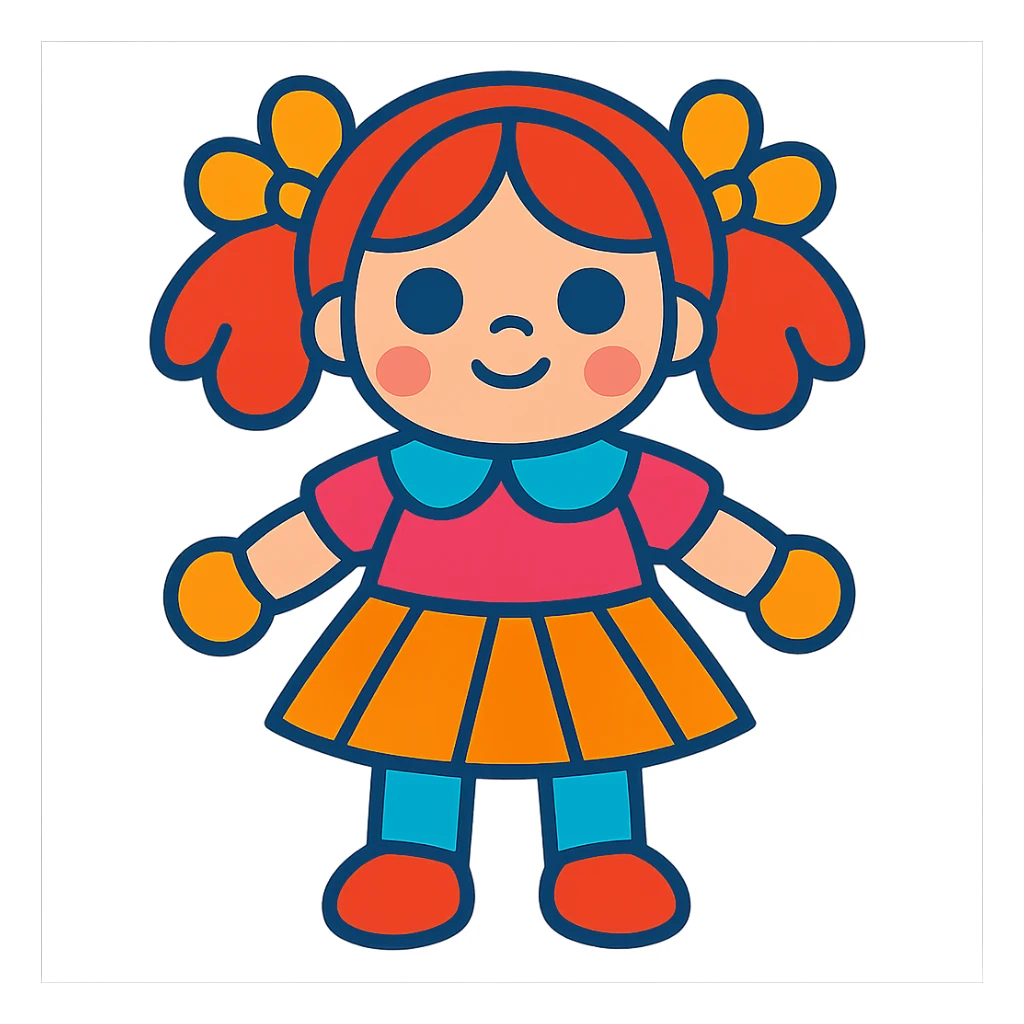 cute and colorful toy doll sticker