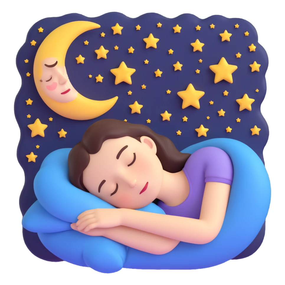 dream, sleeping face, stars and moon sticker