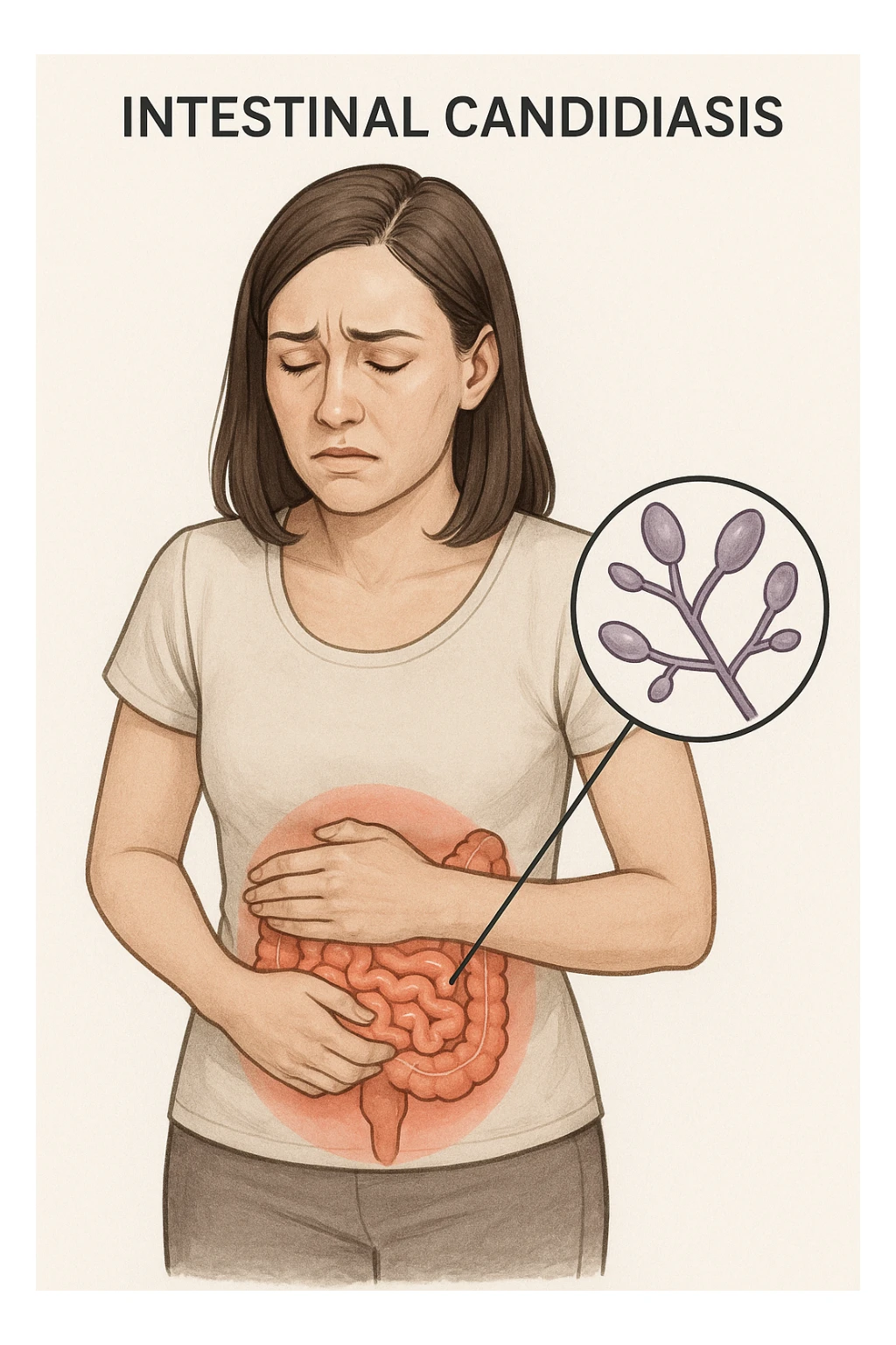 donna con candida intestinale sticker