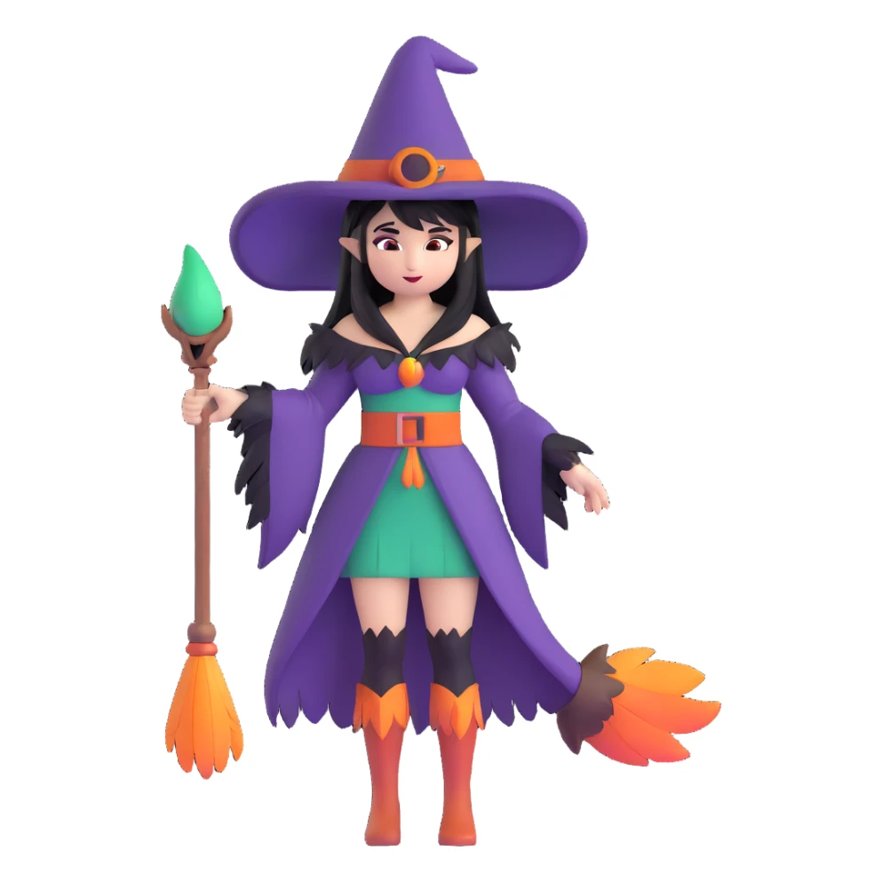 Morrigan from Dragon Age as a witch with feather outfit sticker