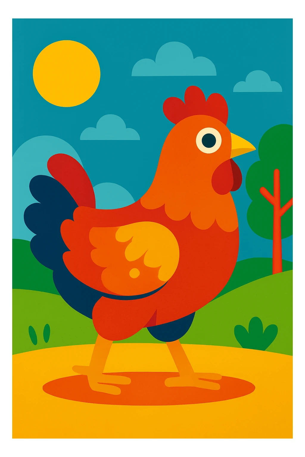 Hen sticker