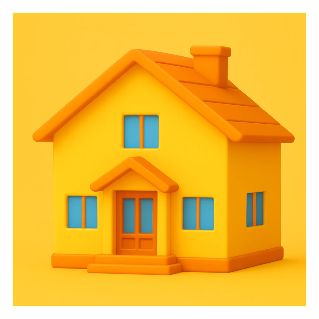 minimal house, emoji, yellow sticker