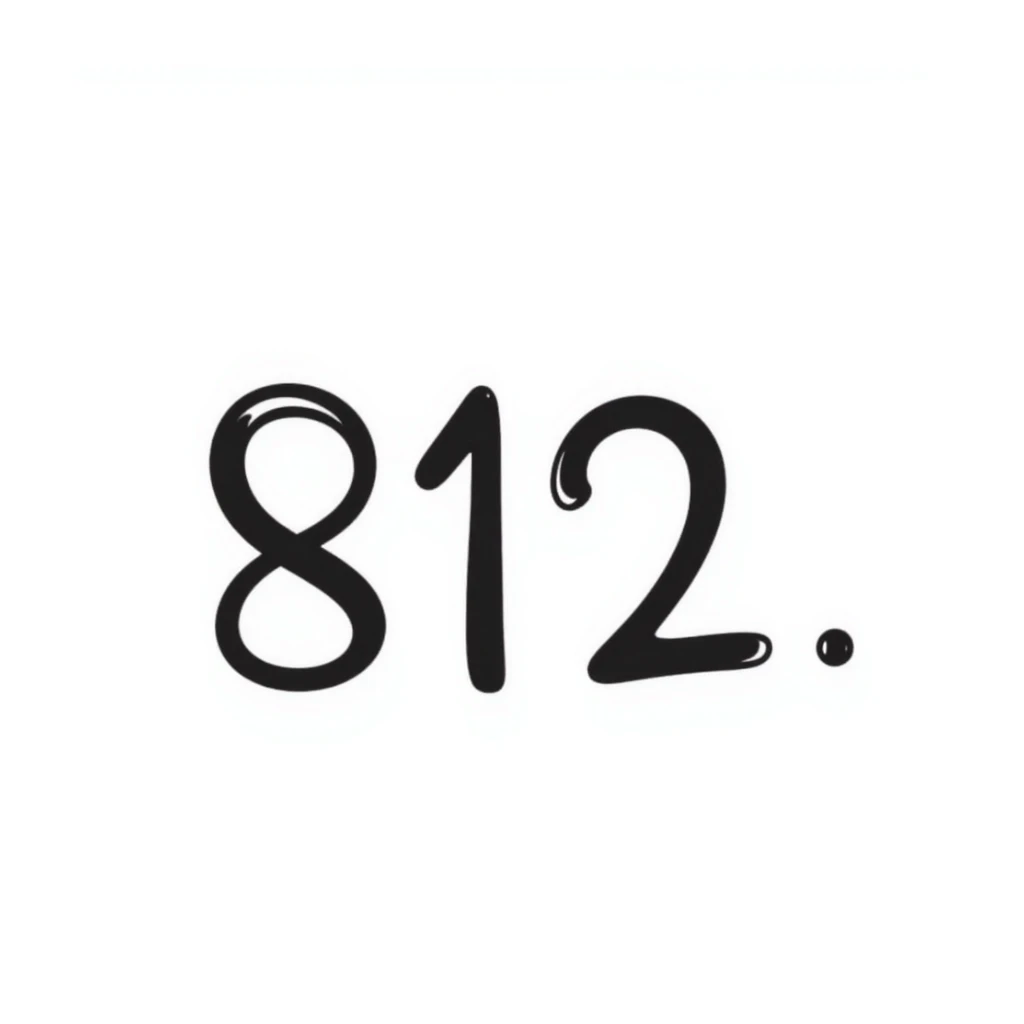 Hand-drawn circular emoji with "812" text inside sticker