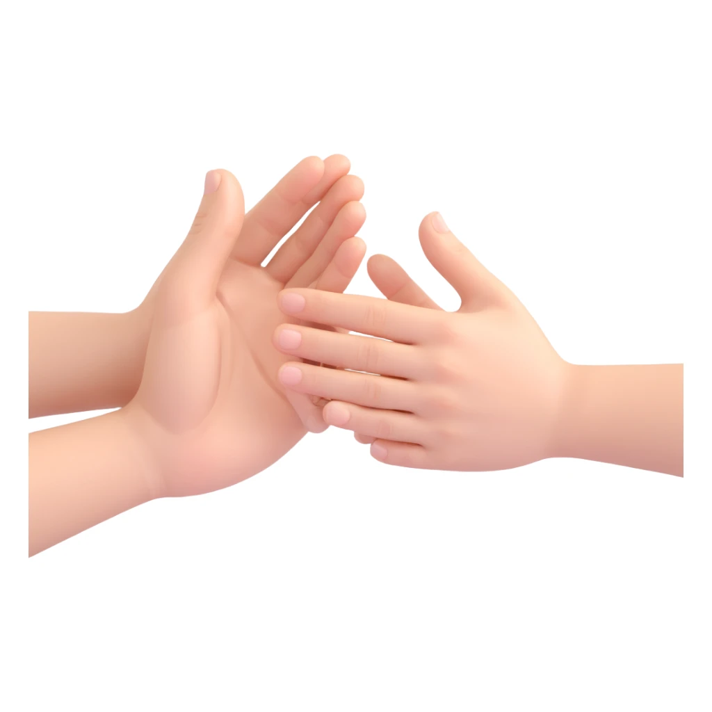 Realistic hands clapping, joyful celebration, focus on hands, motion blur, bright background sticker