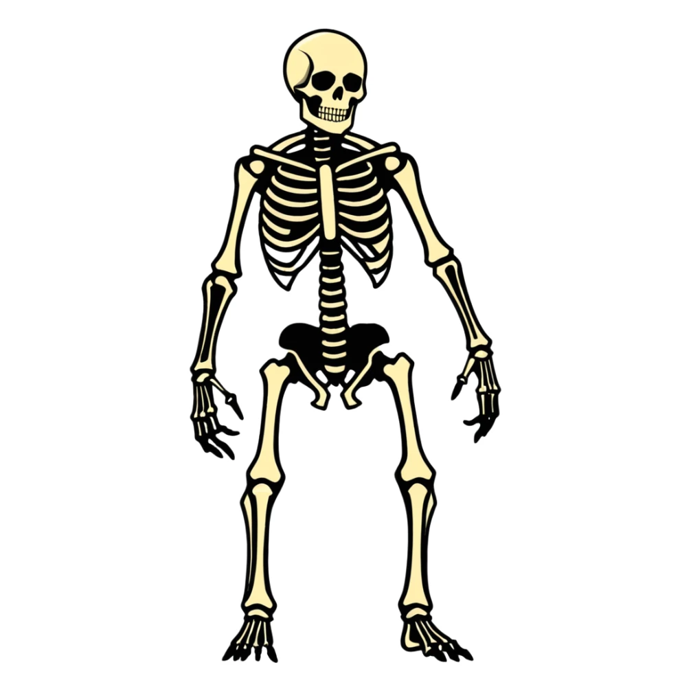 Eren Jeager's Founder Titan form, skeletal giant with exposed spine and ribs sticker