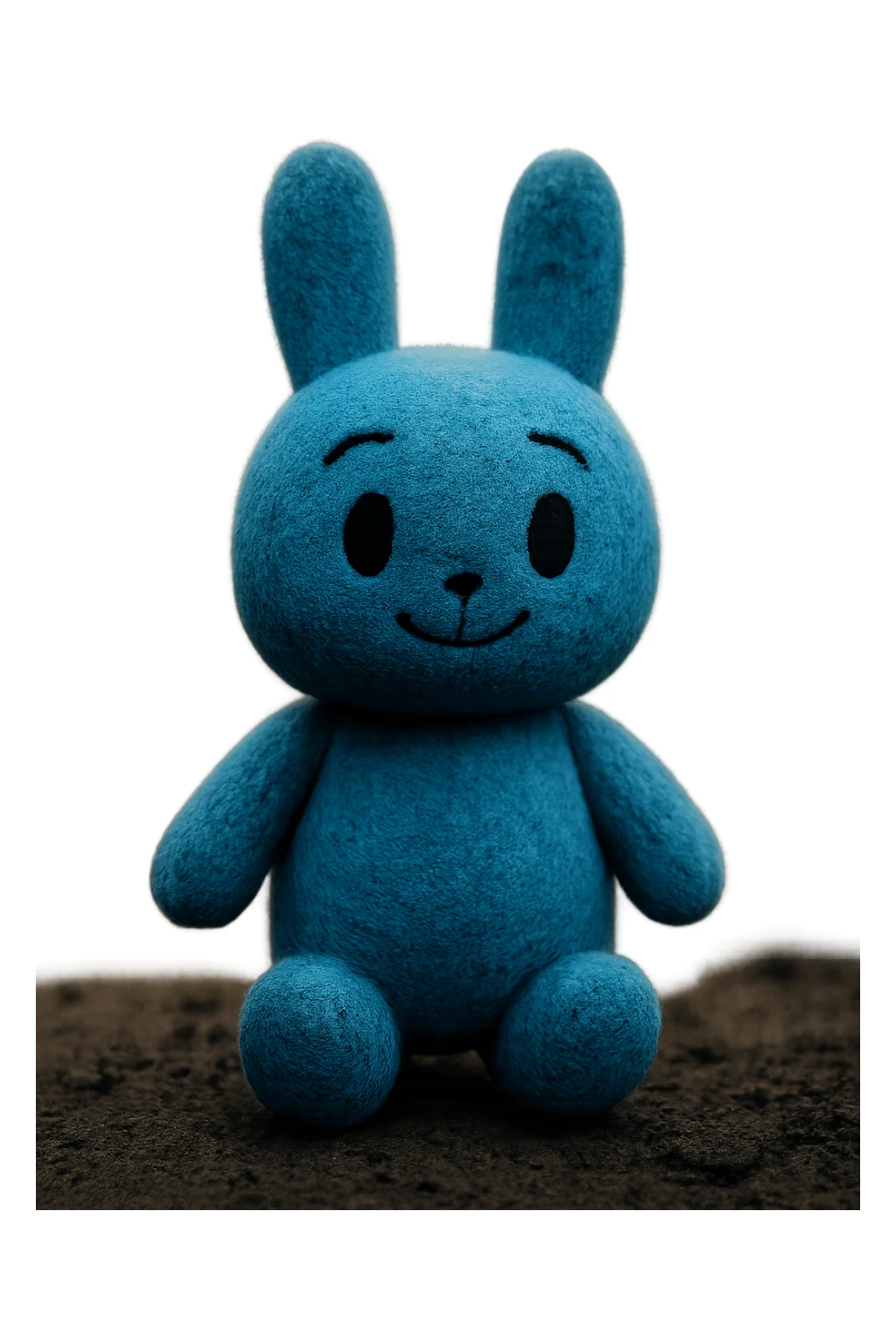 Extract the blue bunny plushie exactly as it appears in the original image, preserving all original details, colors, and face, with a transparent background. sticker
