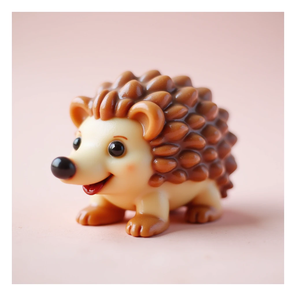 realistic candy shaped like a cute hedgehog, photorealistic style sticker
