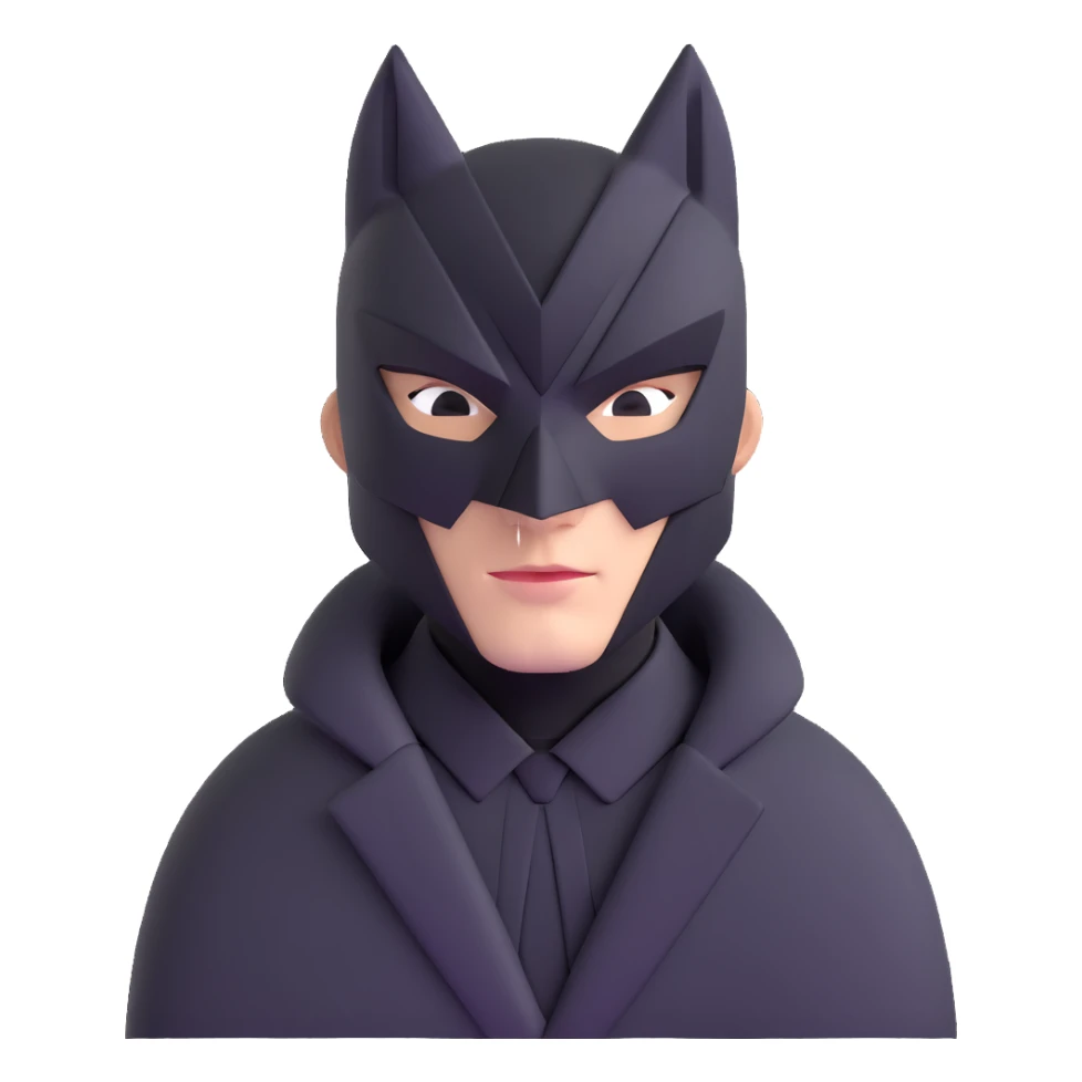 Squid Game Front Man with black geometric mask and black coat sticker