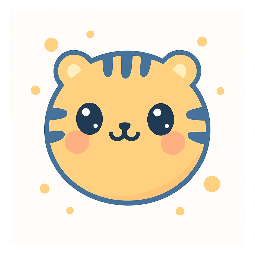 Change the stripes to blue instead of black, keep the cute kawaii style with soft colors and adorable features. sticker