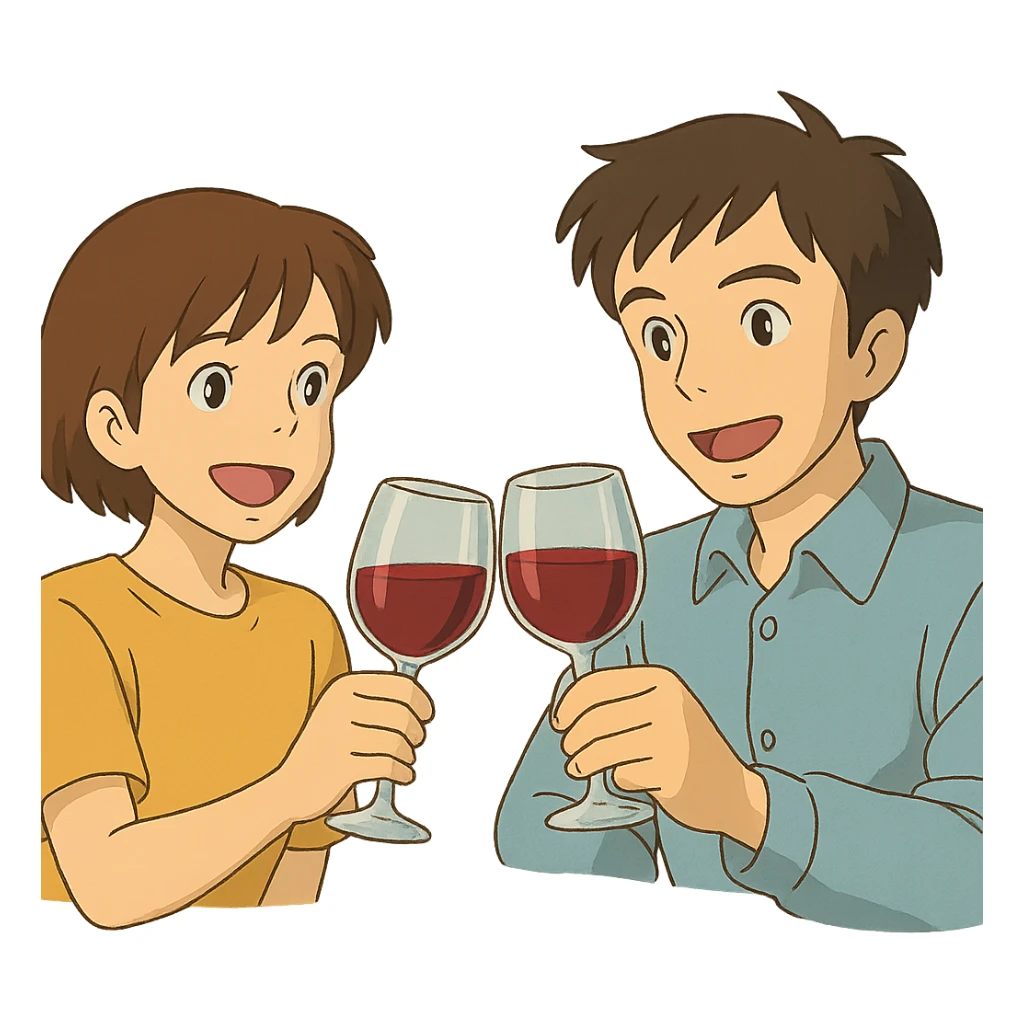 people toasting with wine glasses sticker