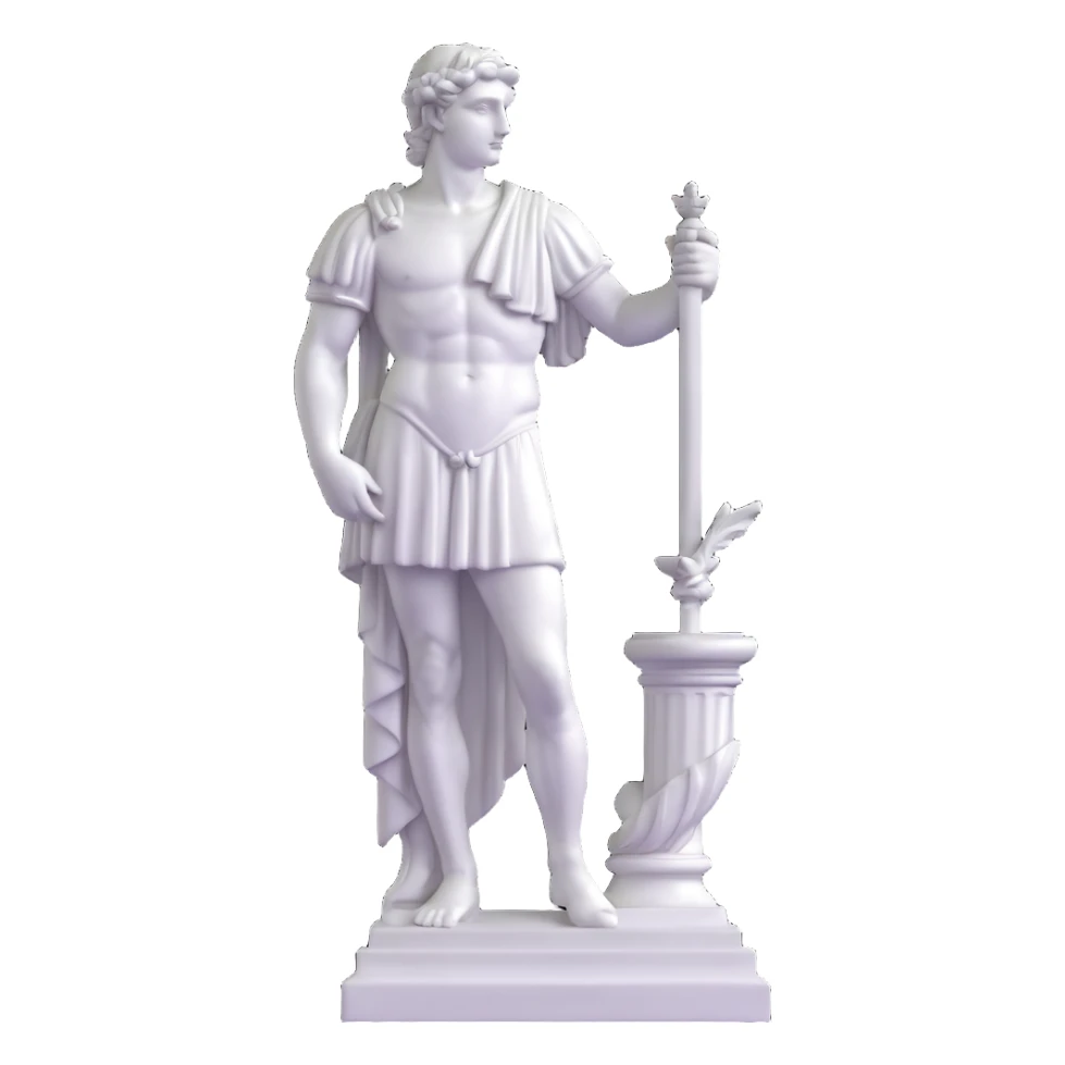 Full view of Michelangelo's David statue, Renaissance masterpiece, artistic stylized representation of the biblical hero sticker