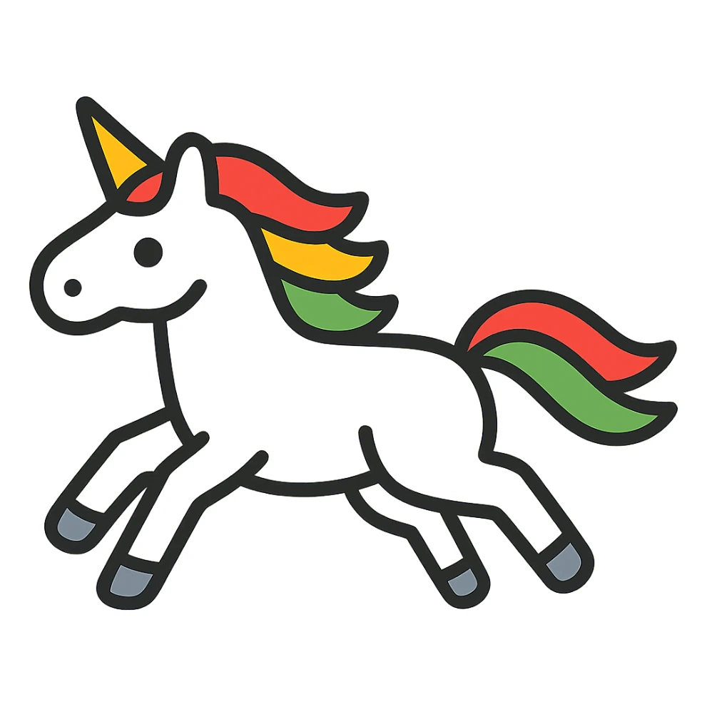 Change the background to pale yellow behind the running unicorn icon, keeping the rest of the design unchanged, logo style. sticker
