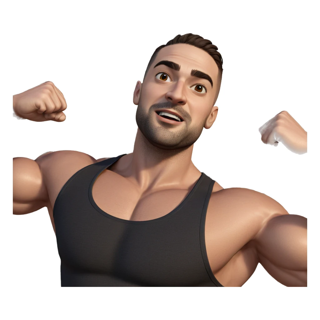 muscular man outdoors in tank top sticker