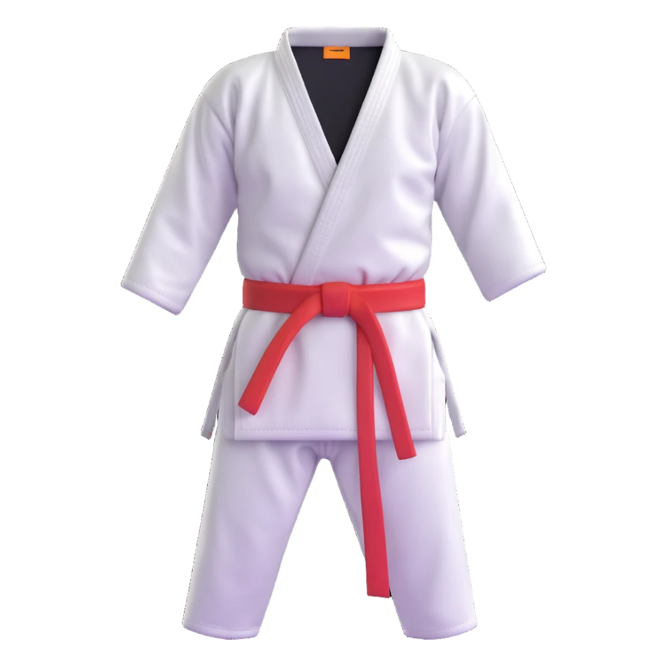 traditional karate gi white uniform with belt sticker