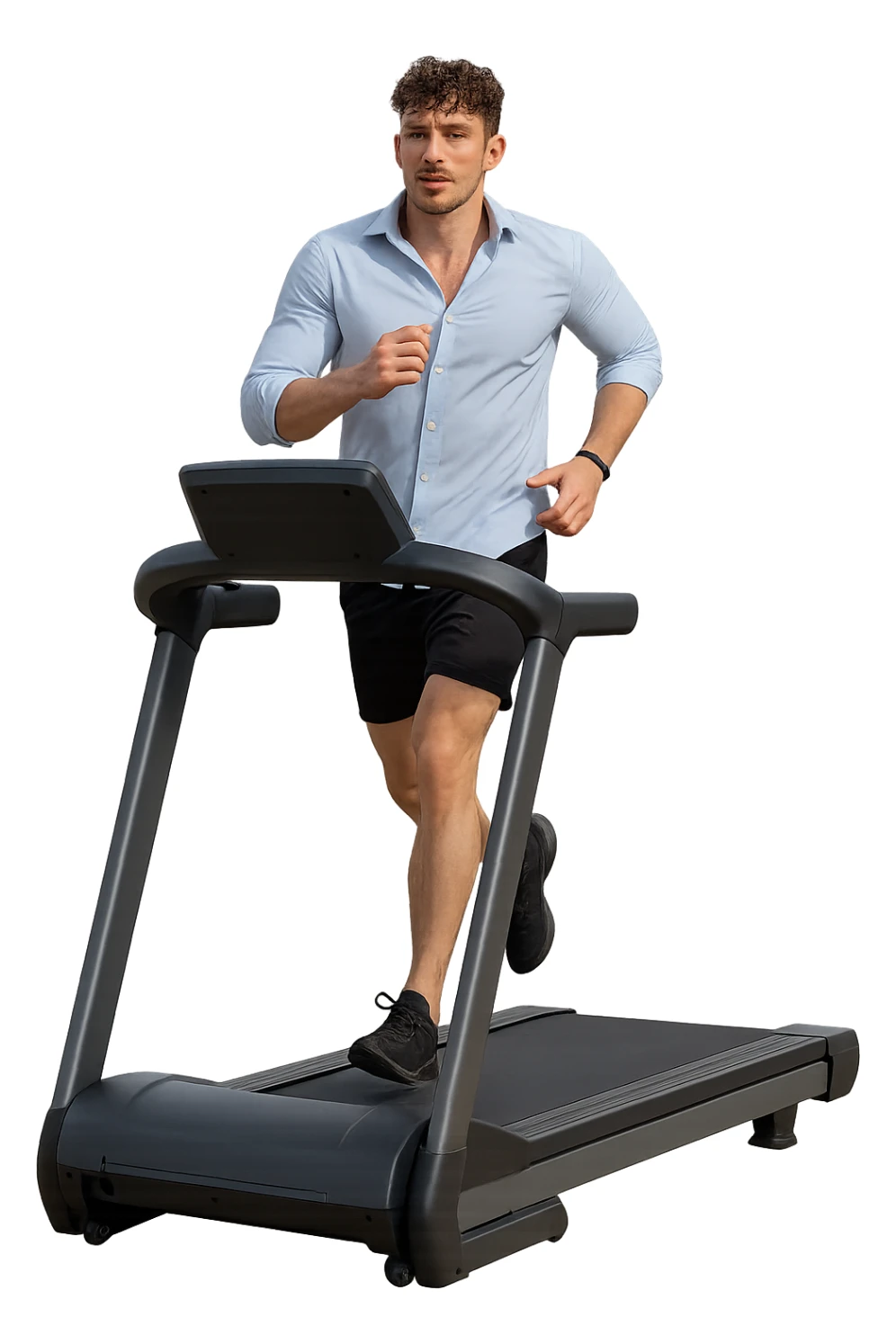 Uomo che sta facendo cardio correndo sul tapis roulant sticker