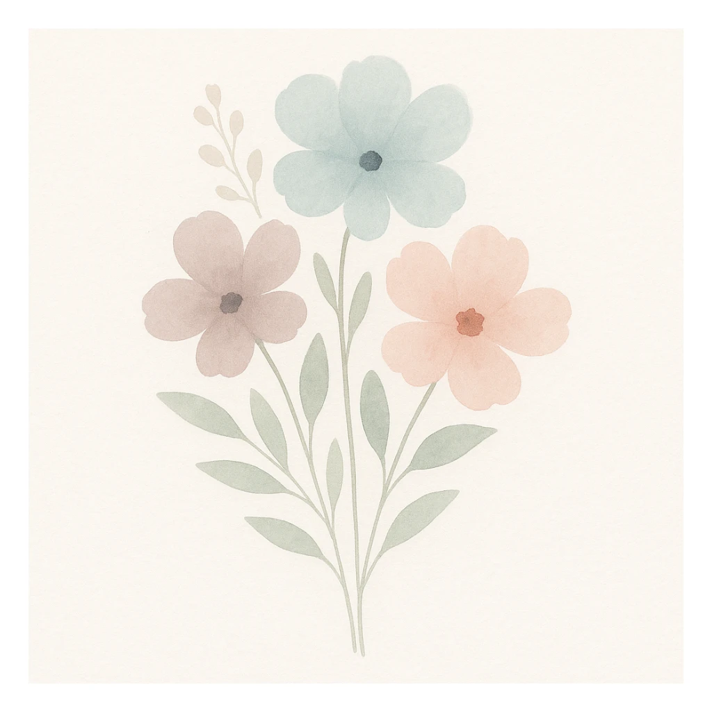flower bouquet, watercolor art style sticker