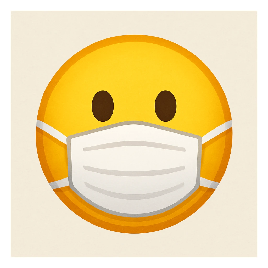 yellow face with medical mask emoji sticker