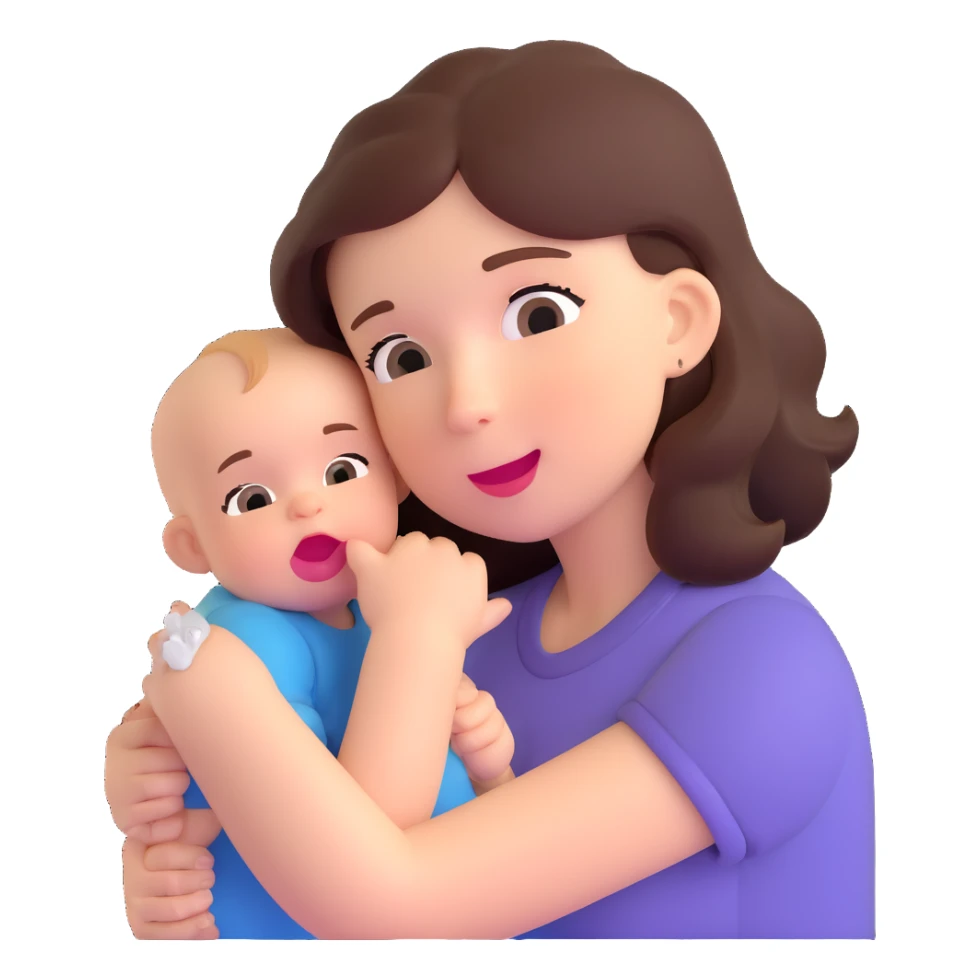 cute baby biting his mother's arm sticker