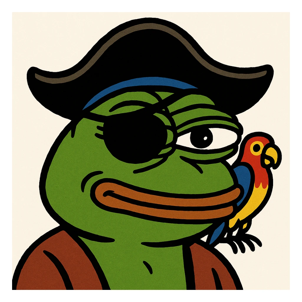 pirate with eye patch and parrot sticker