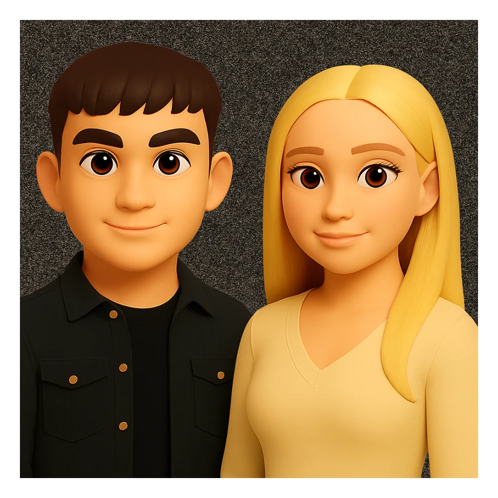 Keep the image unchanged except slightly spread the people apart from each other. Preserve the original style and background as is. sticker