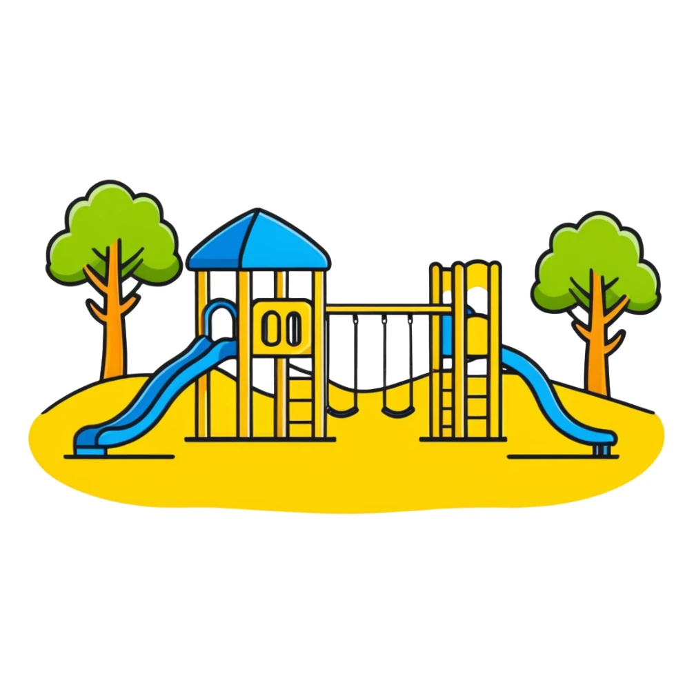 children's playground with jungle gym sticker