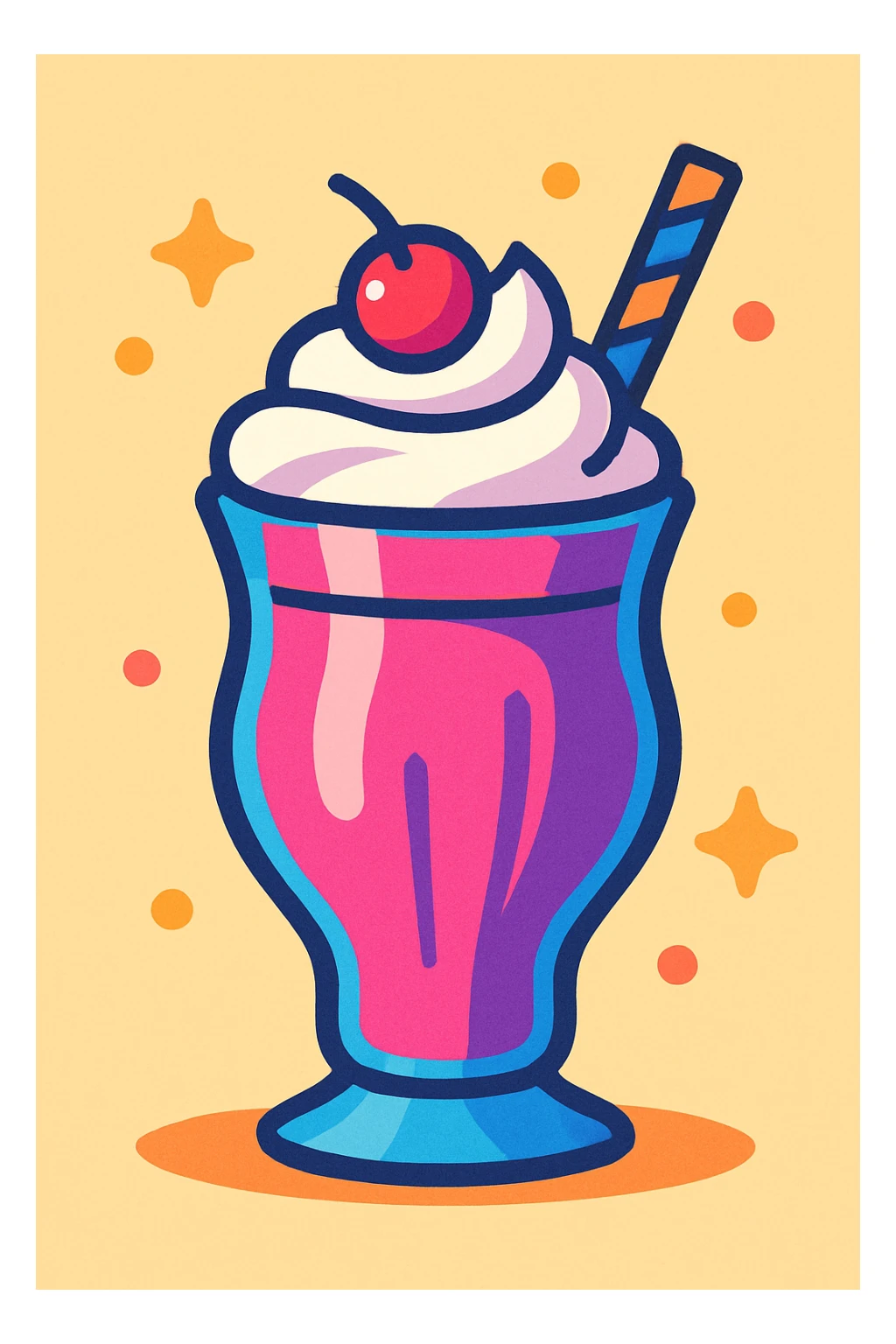 milkshake, vibrant and playful style, colorful, lively, fun sticker