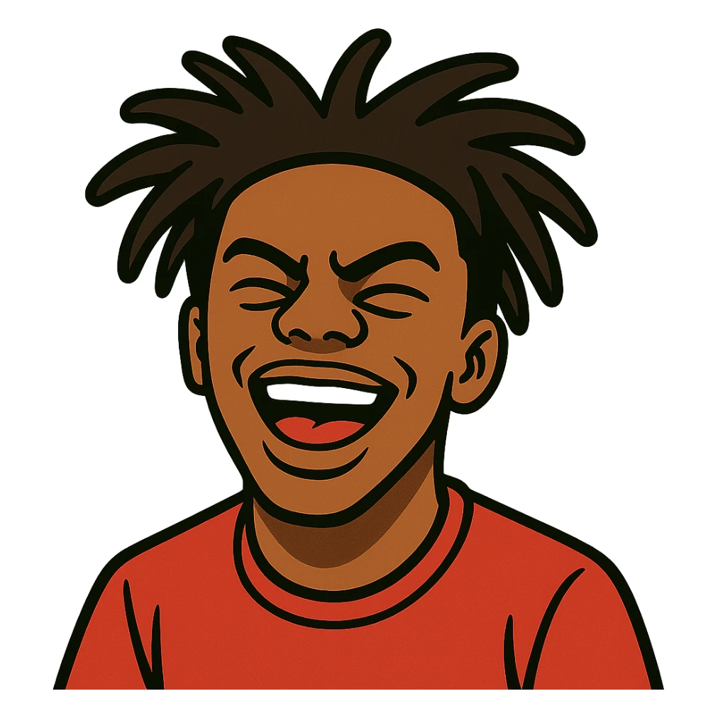 flat toon style IShowSpeed with bold lines and vibrant colors sticker