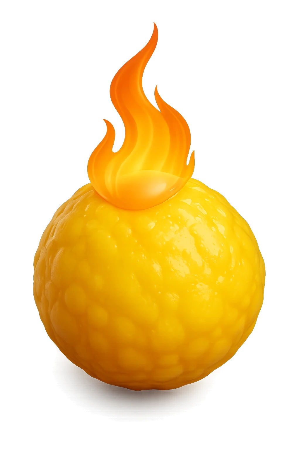 cellula di grasso (adipocita) gialla con fiamma 3d sticker