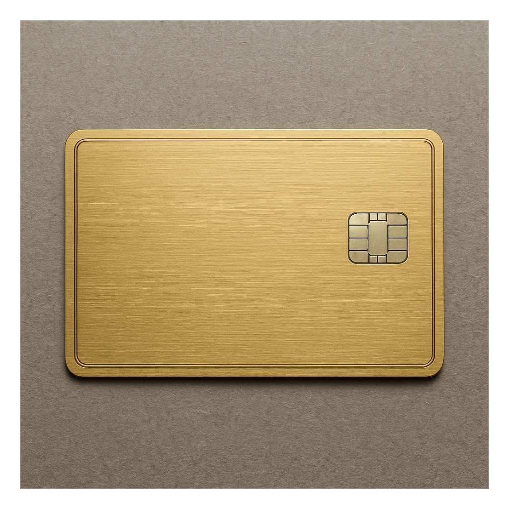 realistic style American Express Gold credit card, gold color, no text sticker