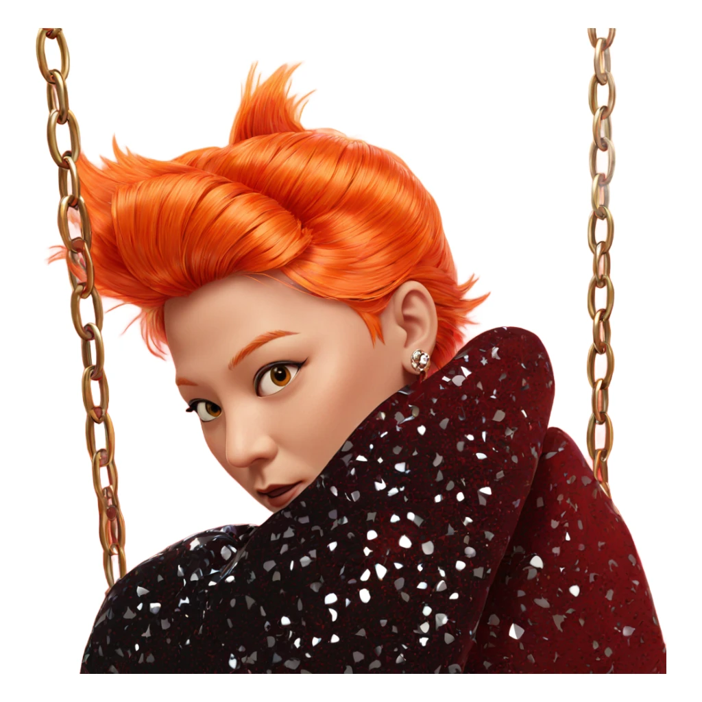 girl with red hair jewelry sticker