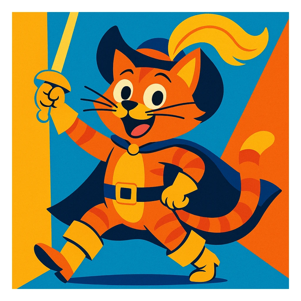 Puss in Boots, cartoon style, bright colors sticker