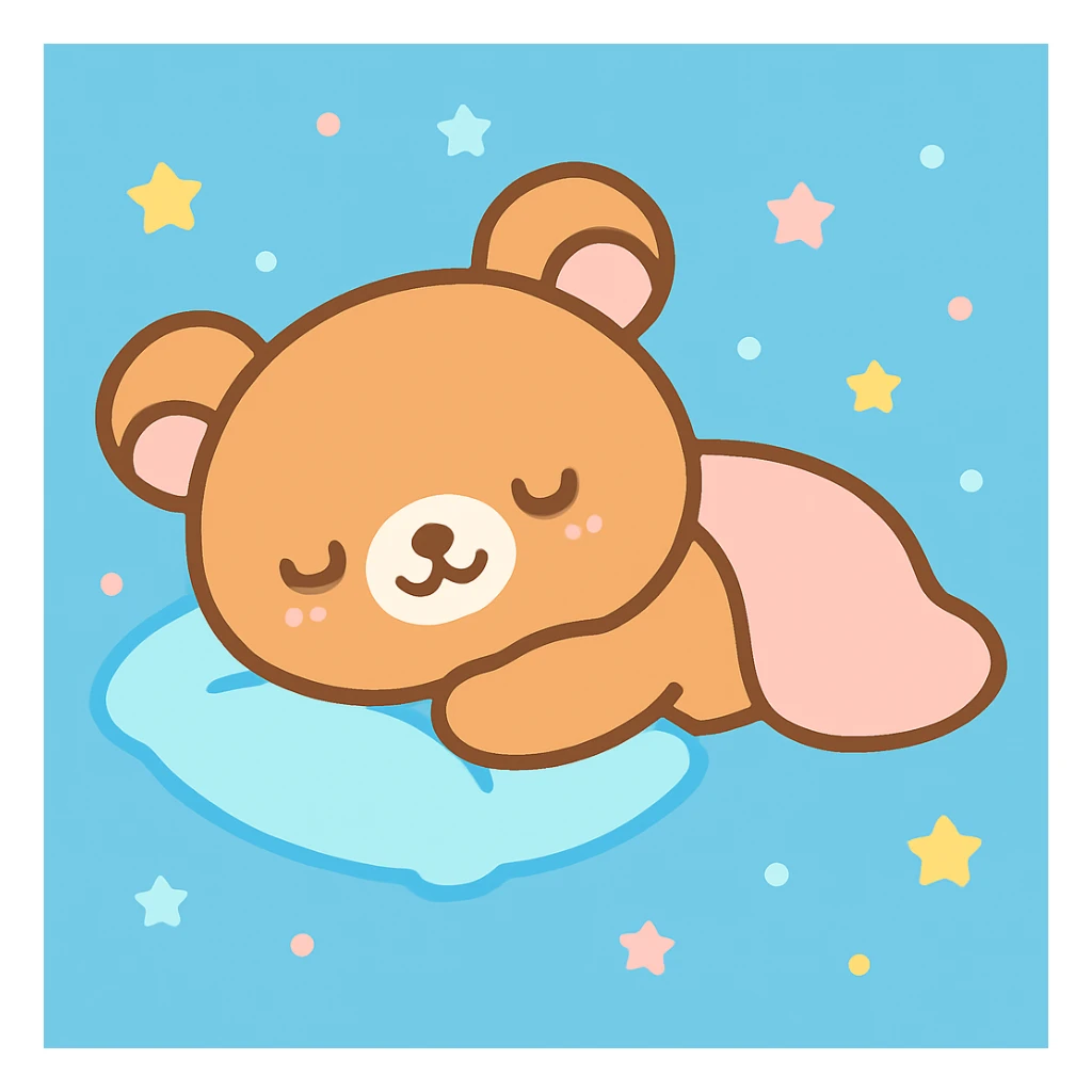 Change the background color to pastel blue, keep the kawaii style. sticker