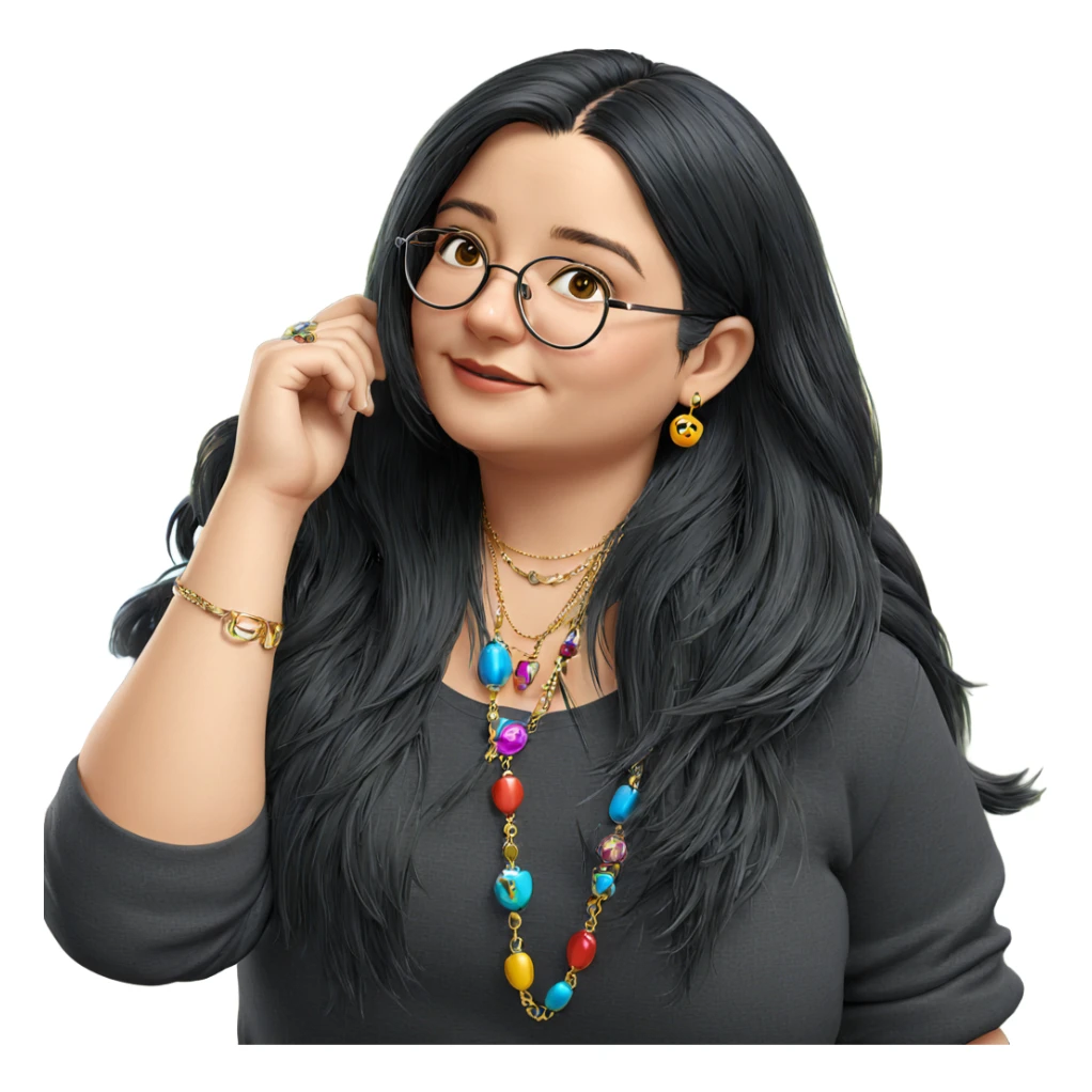 girl with glasses and jewelry sticker