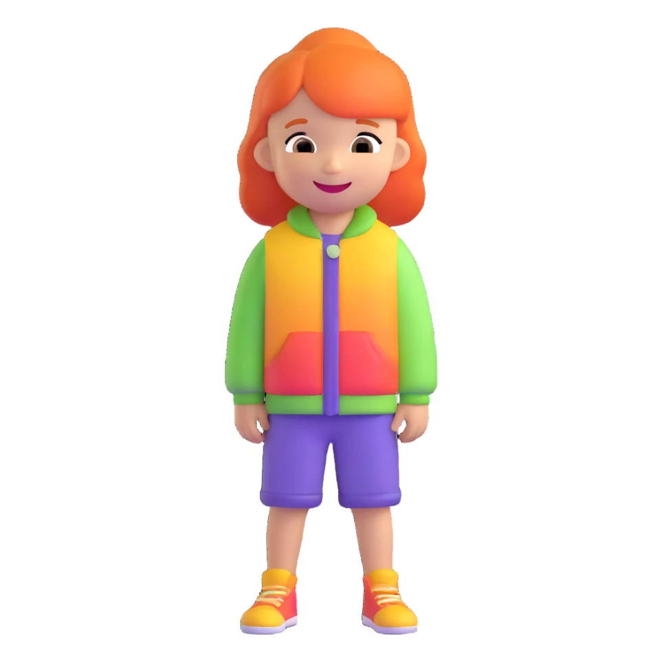 cheerful kid with colorful clothes sticker