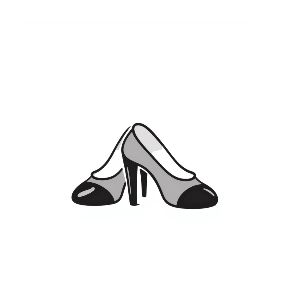 high-heeled pumps in pastel colors dd9fb0, ffc6d3, a3bfc9, c4bee2, f1b091, hand-drawn doodle style sticker