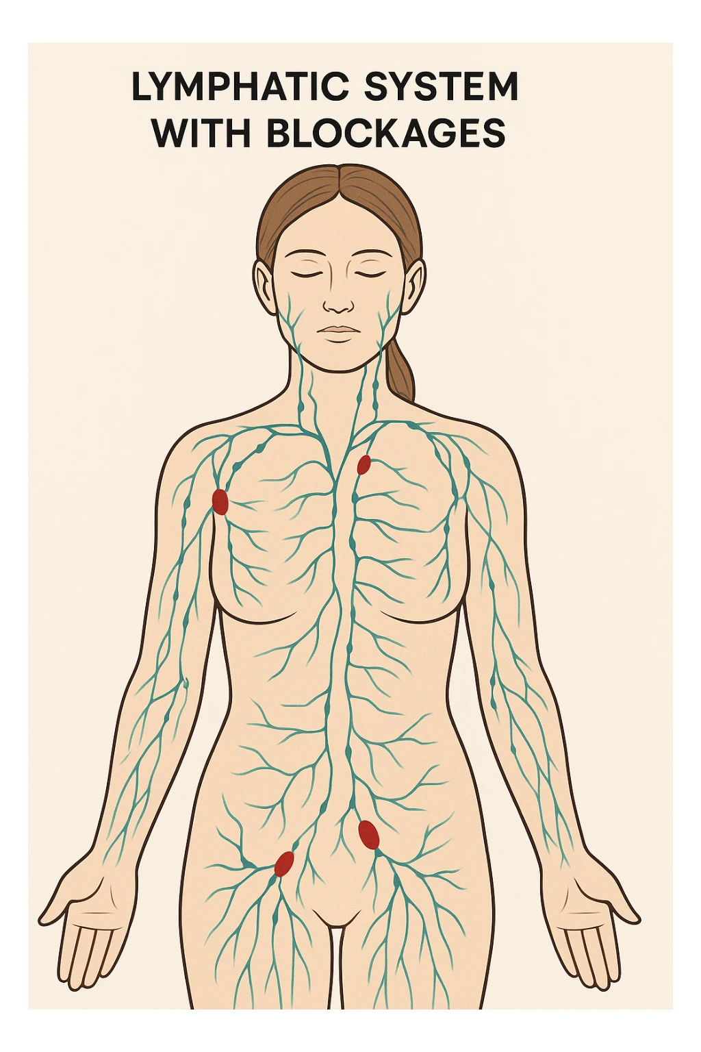 Donna con sistema linfatico bloccato sticker