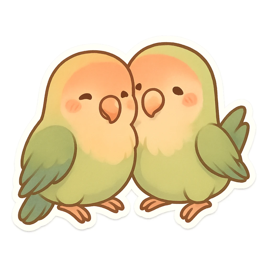 cute pair of lovebirds  sticker