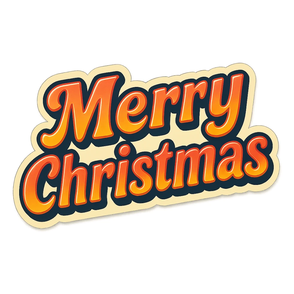 Merry christmas text, remove background sticker