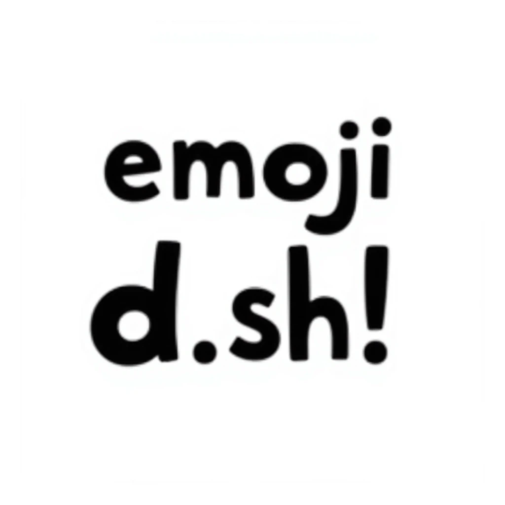 the text 'emojis.sh' in a playful, hand-drawn doodle style sticker