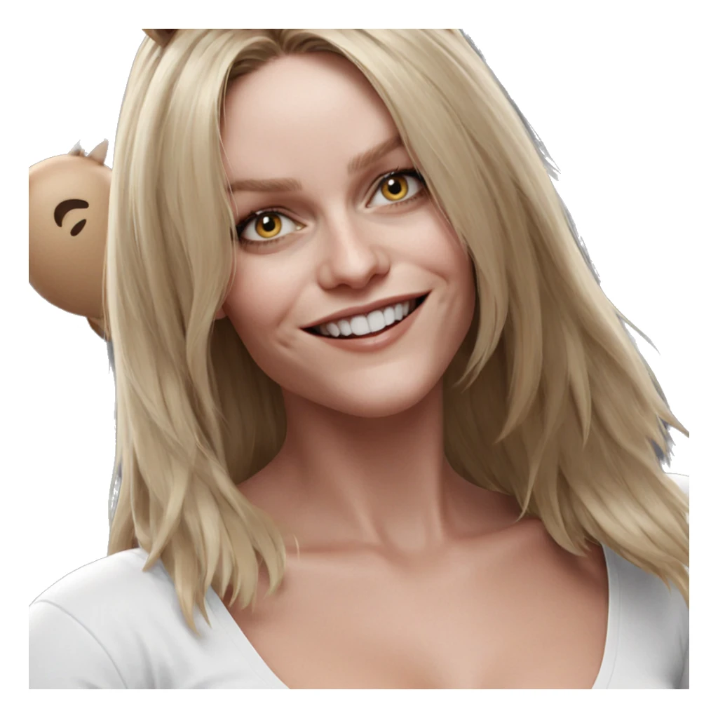blonde girl with animal ears sticker