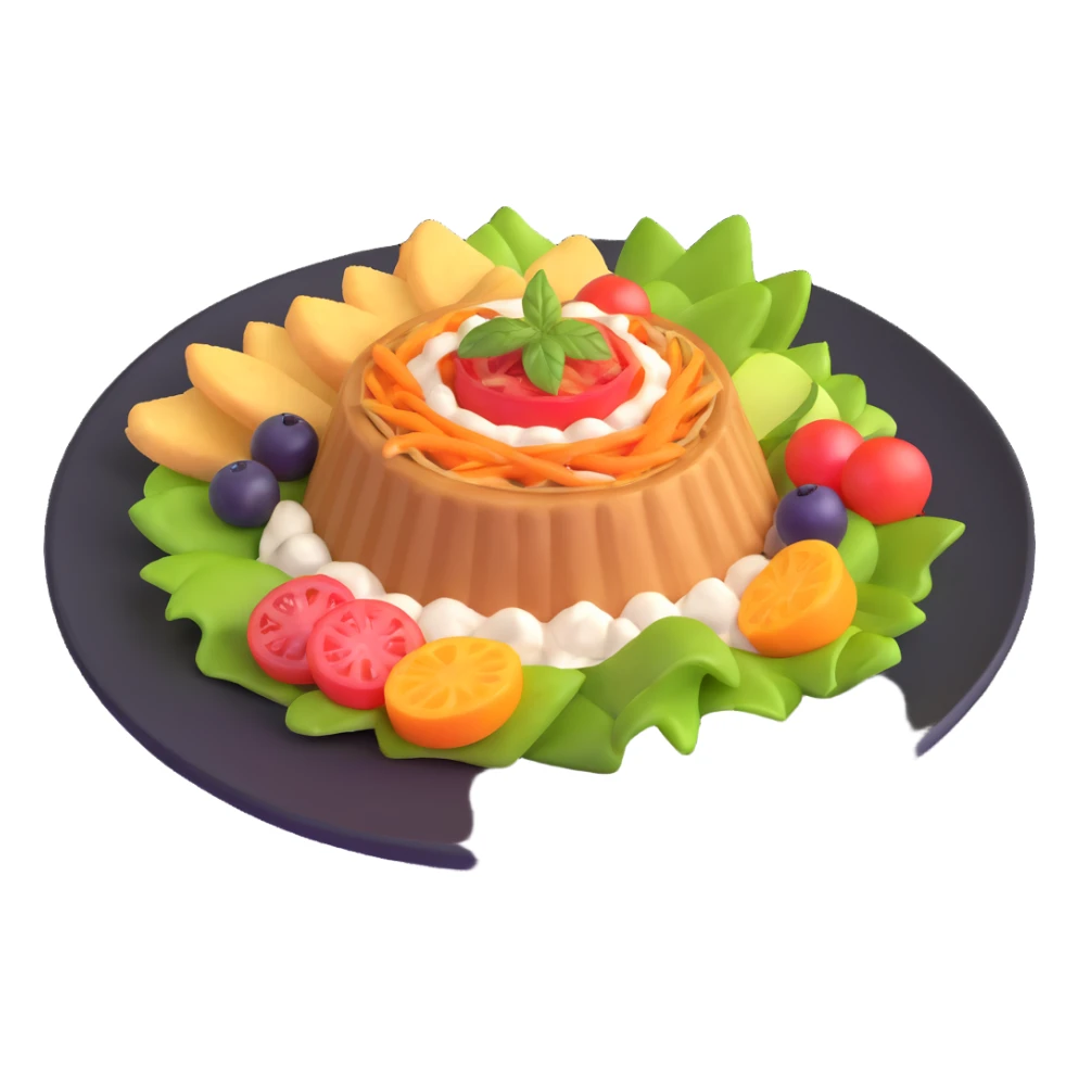 gourmet dish with garnish, delicious food sticker