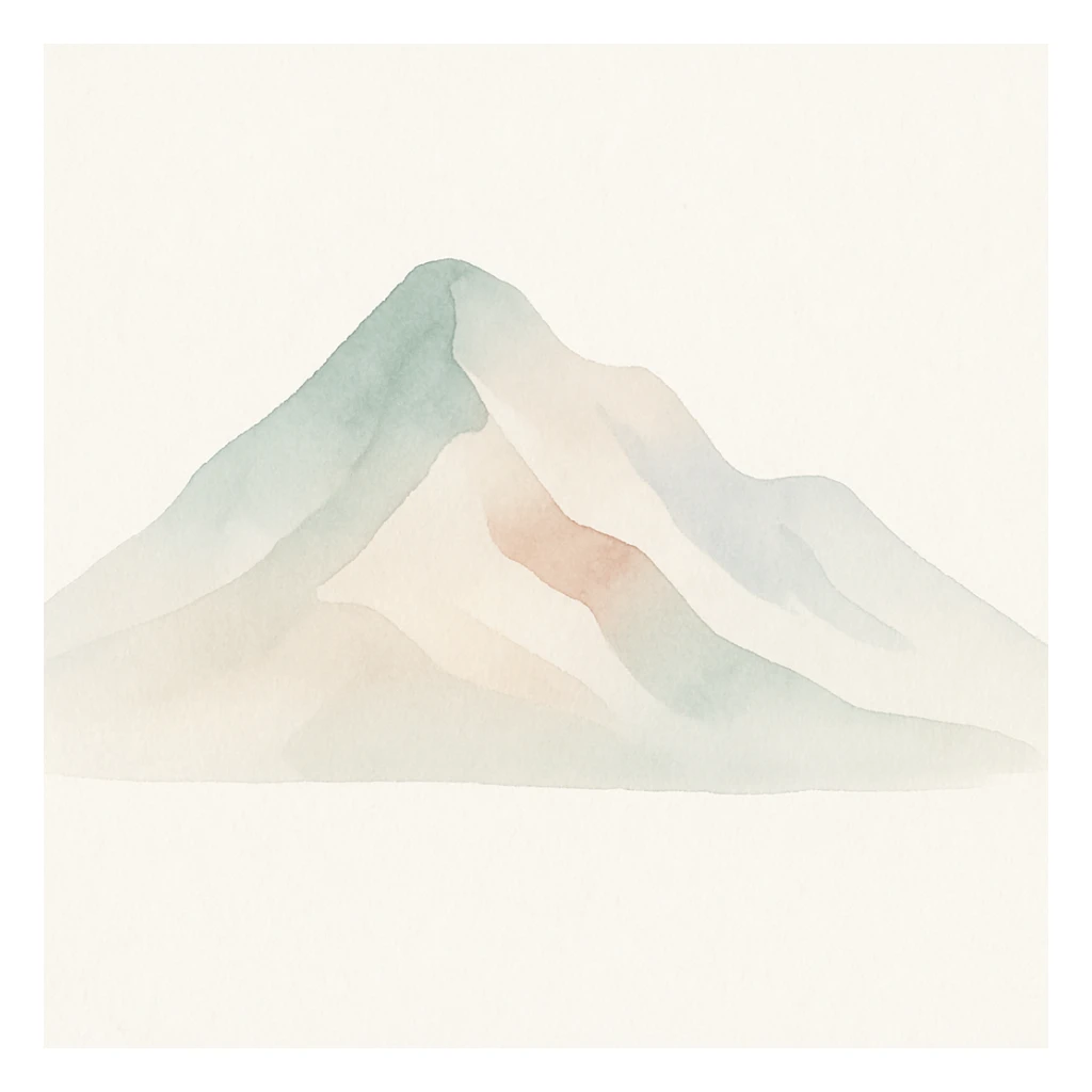 mountain, watercolor art style, soft and painterly sticker