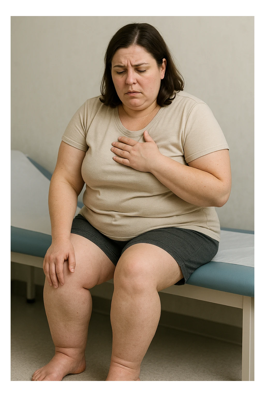 Donna con problemi cardiovascolari e linfatici a causa della sua PCOS, immagine realistica sticker