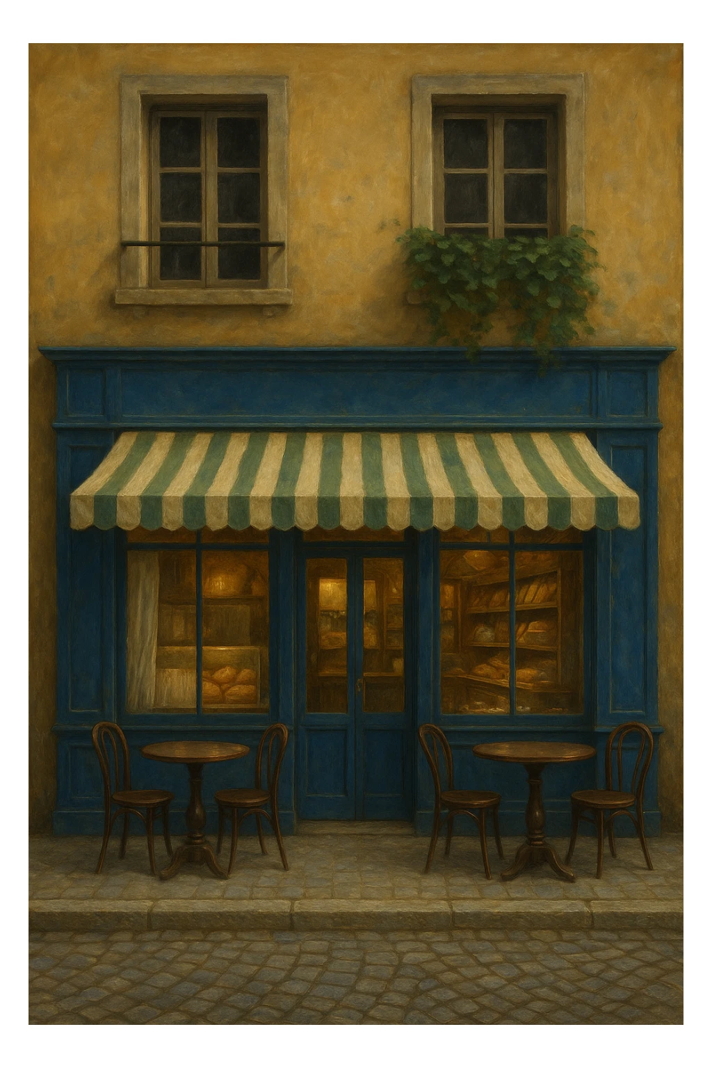 Сгенерируй мне это здание, без надписей. В стиле реалистичной живописи, а так же оставь место сверху под вывеску. Вайб - франция средневековья, и как будто это кондитерская  sticker