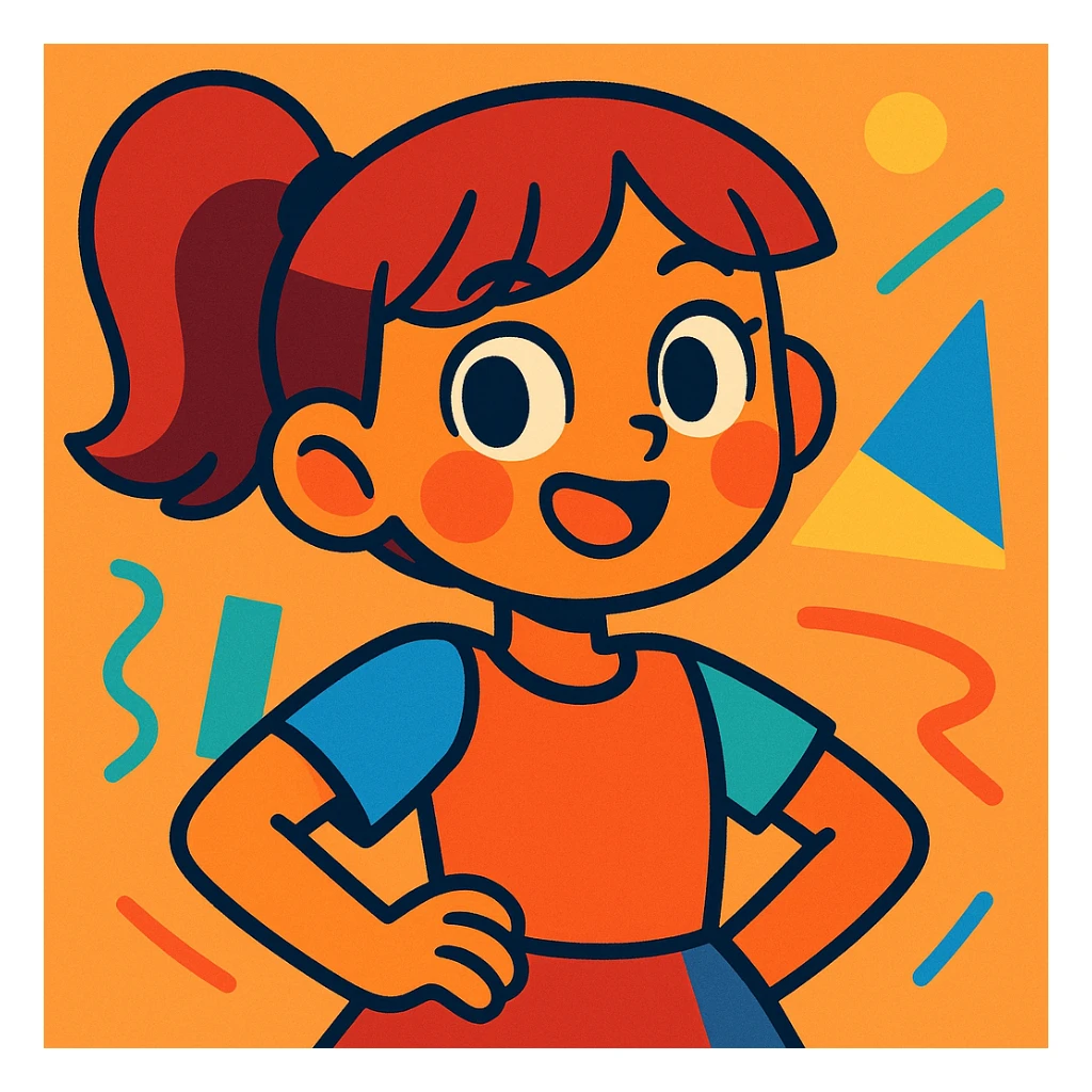 a girl in vibrant toon style sticker