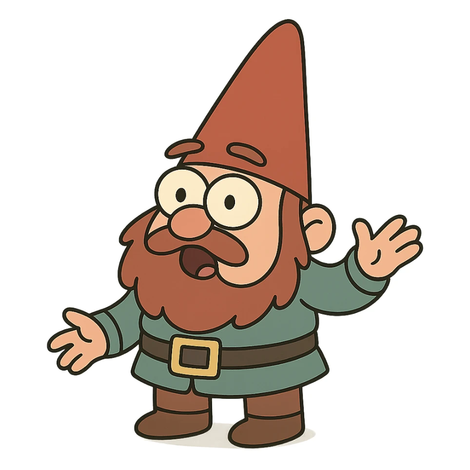 flat toon style gnome sticker