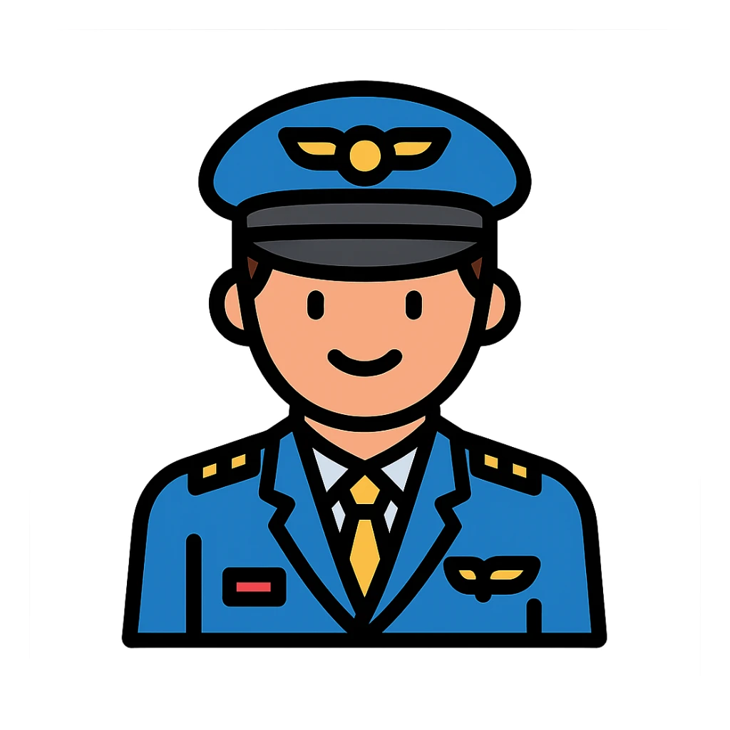 pilot icon with color outline sticker