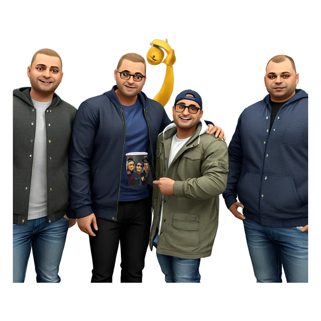 boys in stylish casual wear sticker